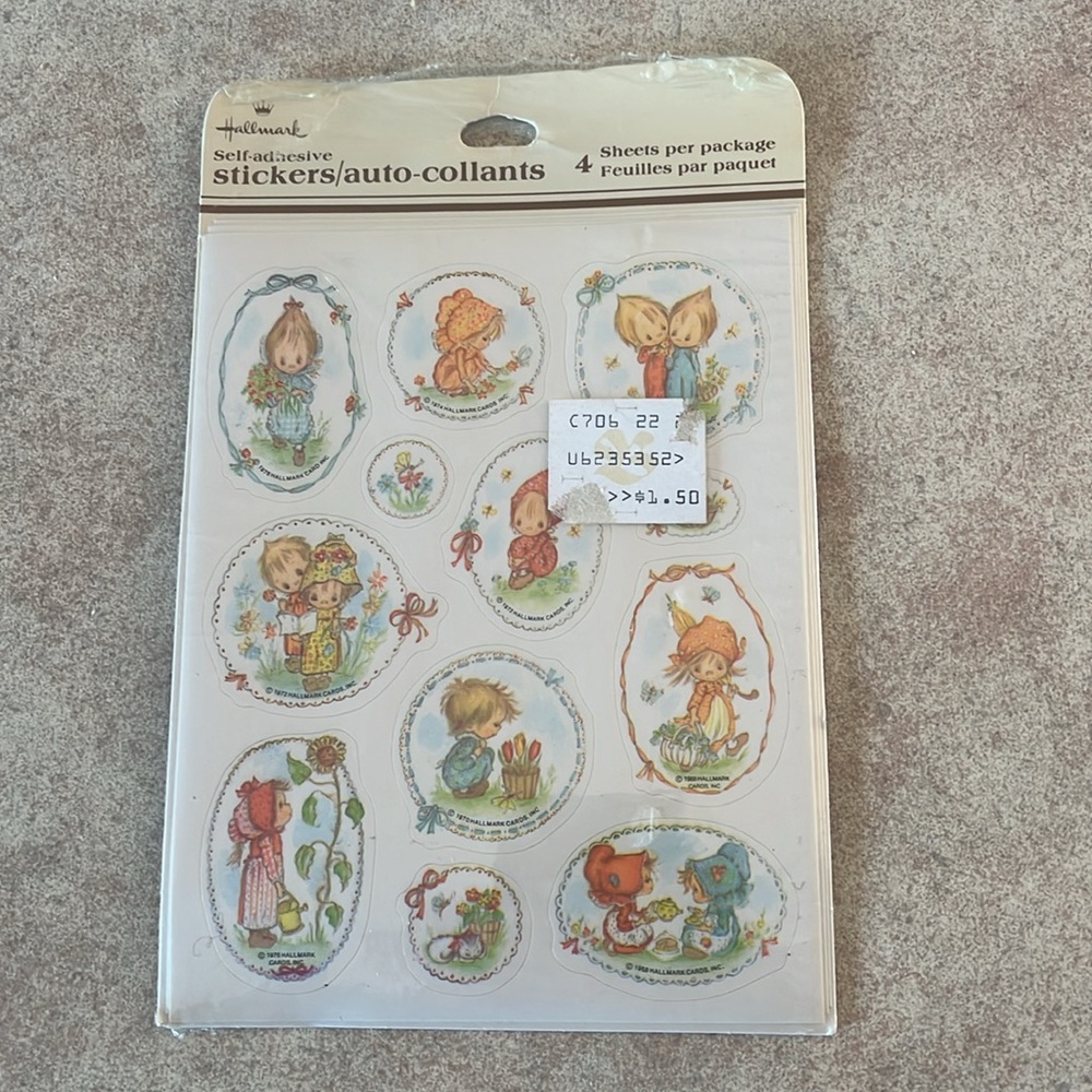 Vintage NOS 1968 Hallmark Betsey Clark Stickers Sealed 4 Sheets
